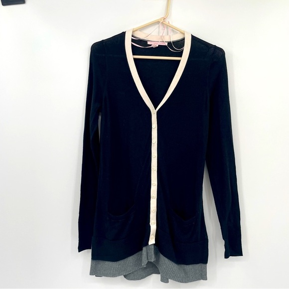Victoria’s Secret Black & Cream Cardigan Sweater – Size Small - Picture 1 of 9